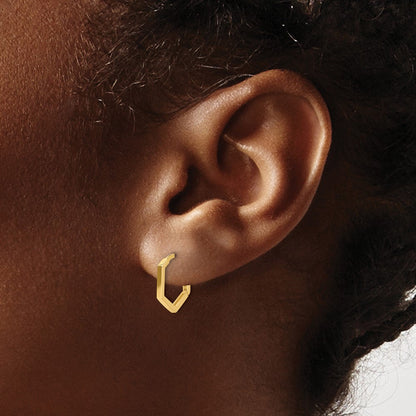 10K Gelbgold Poliert Geometric Creolen