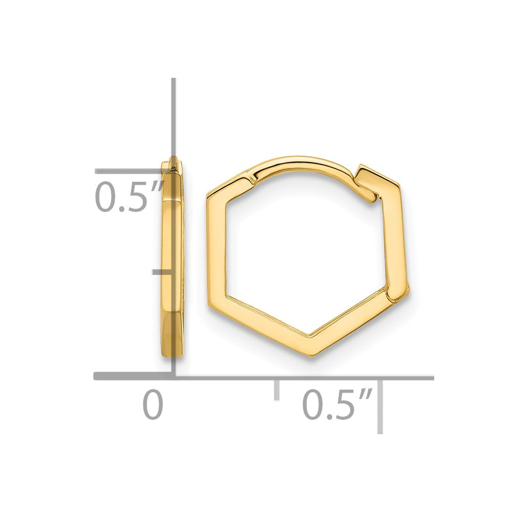 10K Gelbgold Poliert Geometric Creolen
