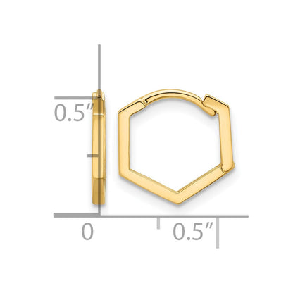 10K Gelbgold Poliert Geometric Creolen
