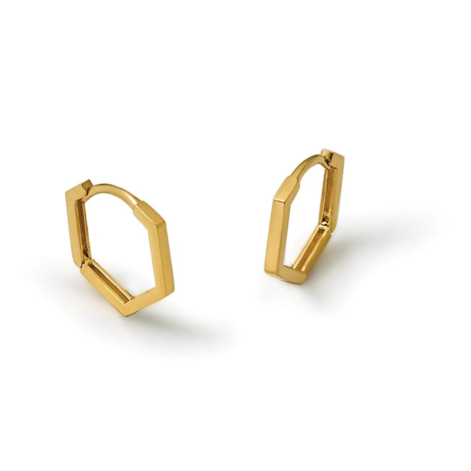 10K Gelbgold Poliert Geometric Creolen