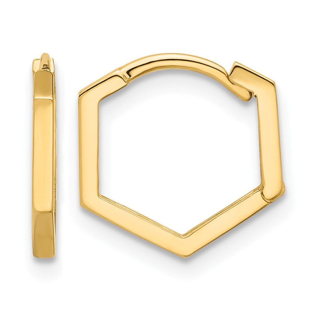 10K Gelbgold Poliert Geometric Creolen