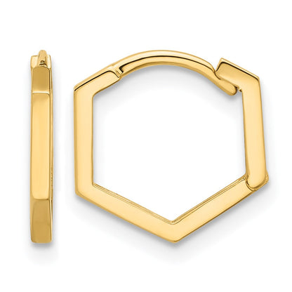 10K Gelbgold Poliert Geometric Creolen
