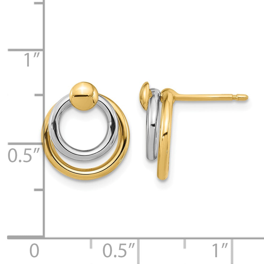 10K Bicolor Poliert Stecker Ohrhänger