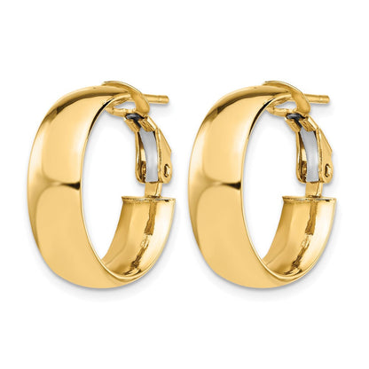 10K Gelbgold Poliert Omega Rückseite Creolen