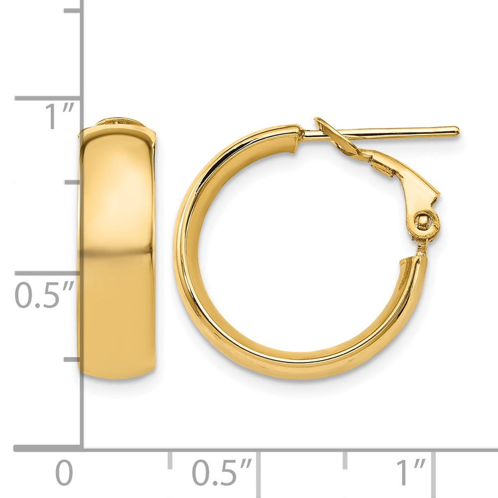 10K Gelbgold Poliert Omega Rückseite Creolen