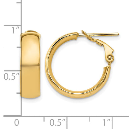 10K Gelbgold Poliert Omega Rückseite Creolen