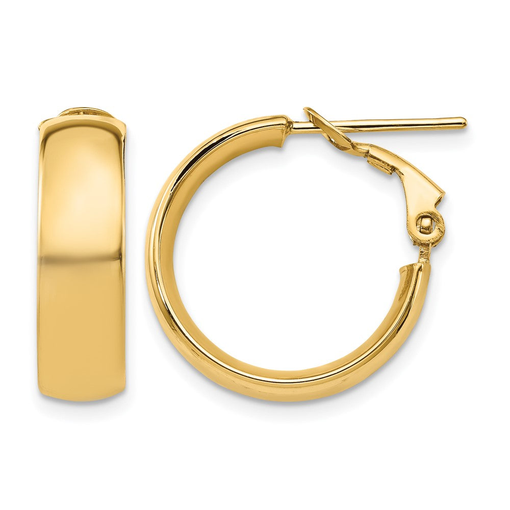10K Gelbgold Poliert Omega Rückseite Creolen