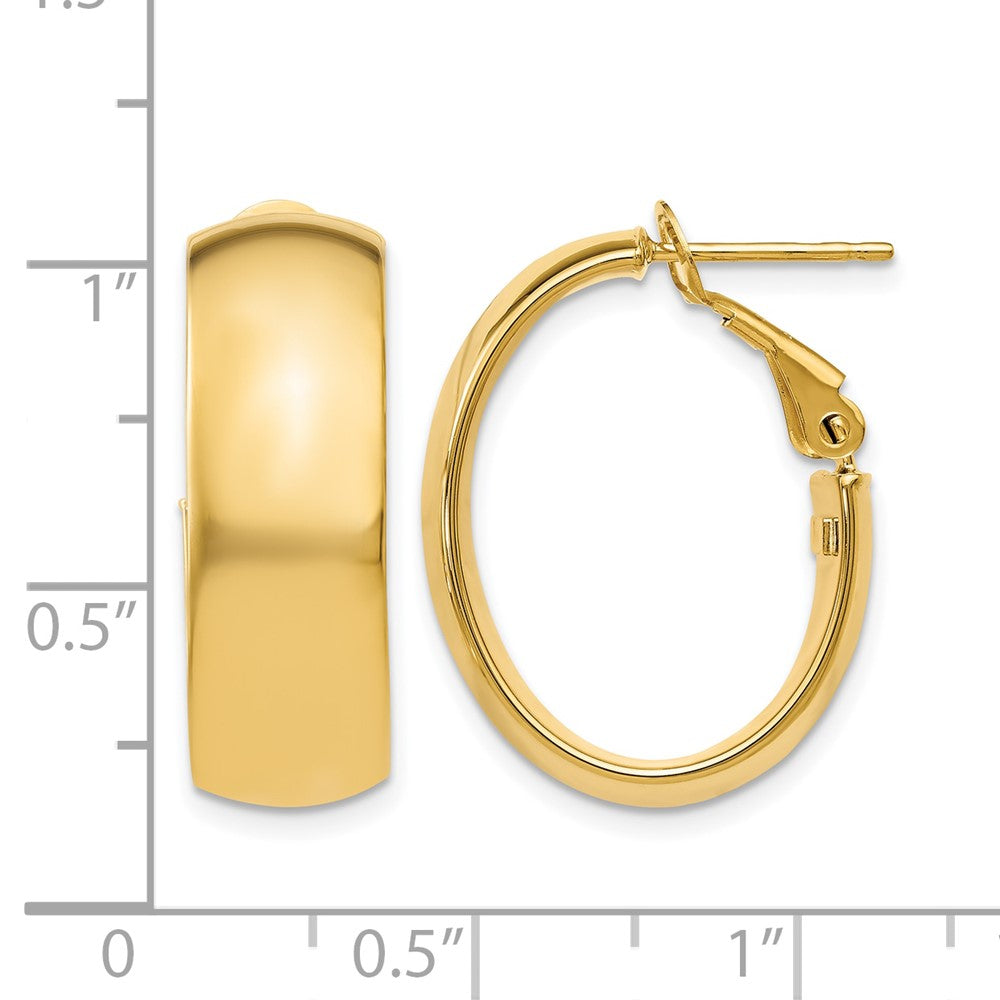 10K Gelbgold Poliert Omega Rückseite Creolen