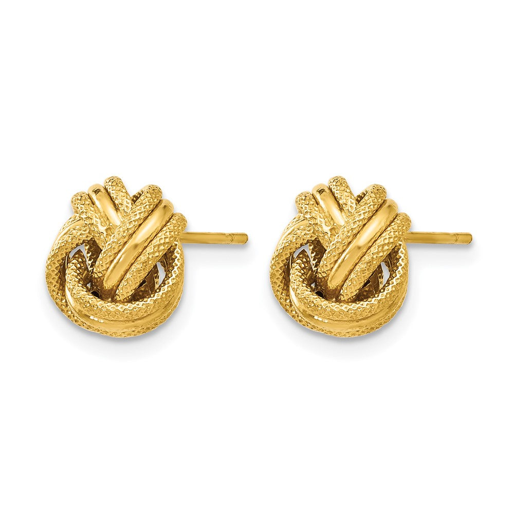 10K Gelbgold Knoten Poliert Diamantiert Ohrstecker
