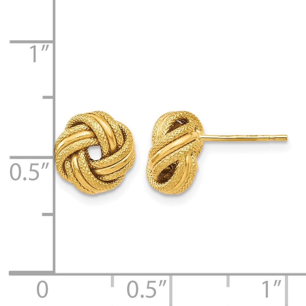 10K Gelbgold Knoten Poliert Diamantiert Ohrstecker