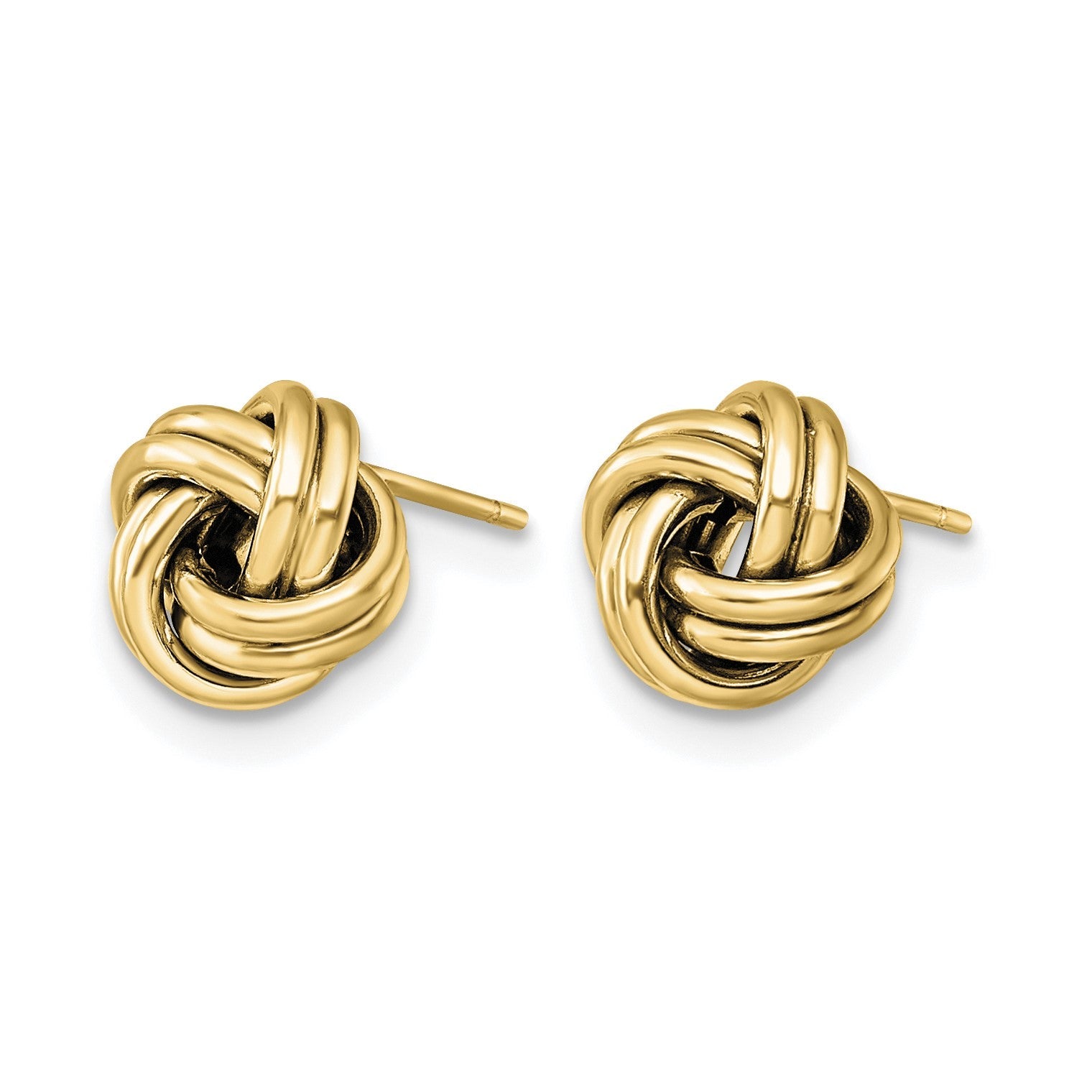 10K Gelbgold Poliert Liebe Knoten Ohrstecker