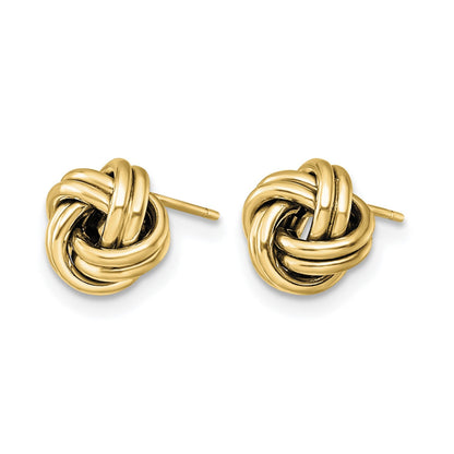 10K Gelbgold Poliert Liebe Knoten Ohrstecker