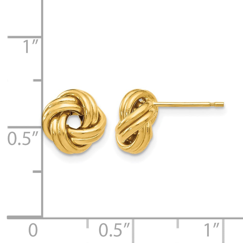 10K Gelbgold Poliert Liebe Knoten Ohrstecker