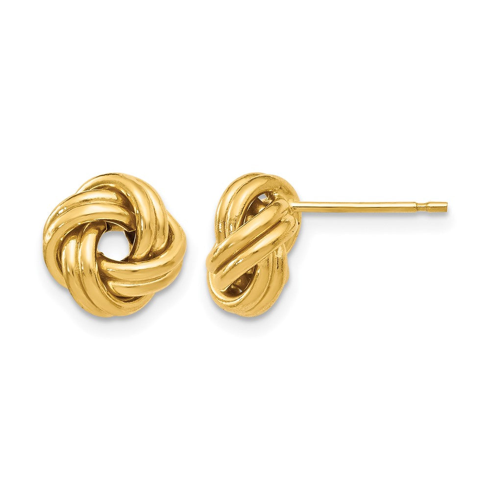 10K Gelbgold Poliert Liebe Knoten Ohrstecker