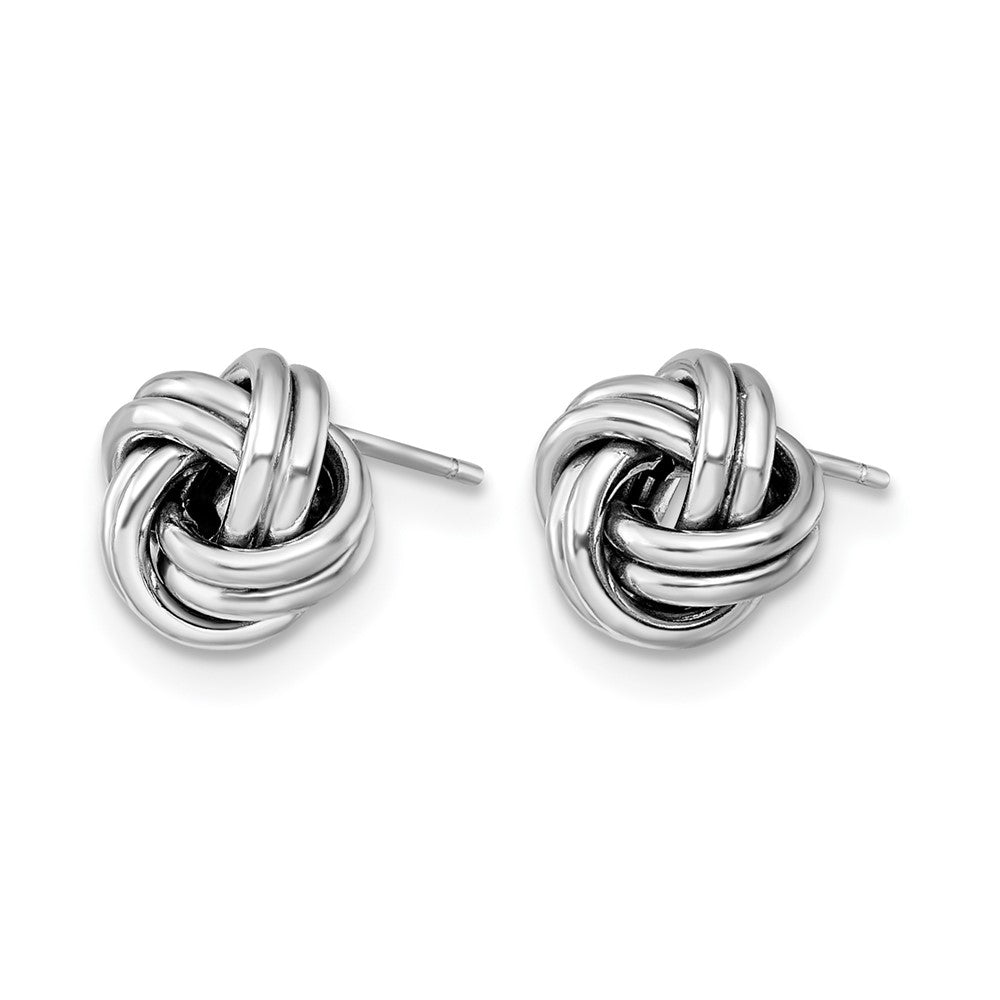 10K Gelb Rhodium Weiß Poliert Liebe Knoten Ohrstecker