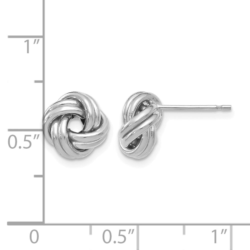 10K Gelb Rhodium Weiß Poliert Liebe Knoten Ohrstecker