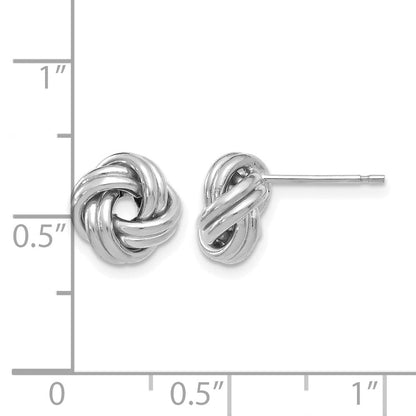 10K Gelb Rhodium Weiß Poliert Liebe Knoten Ohrstecker