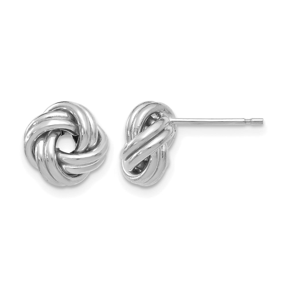 10K Gelb Rhodium Weiß Poliert Liebe Knoten Ohrstecker