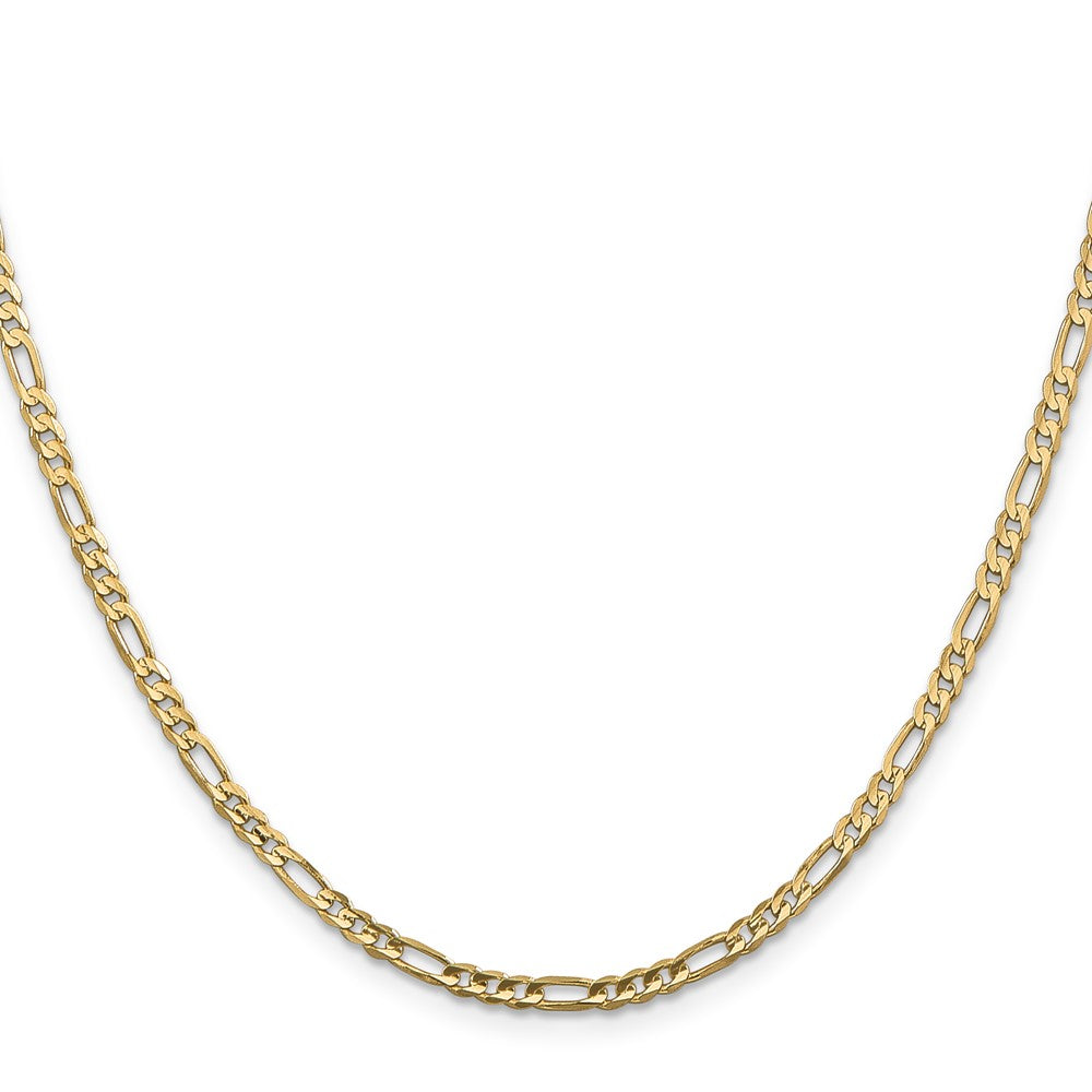 10K Gelbgold 3mm Konkav Figaro Halskette