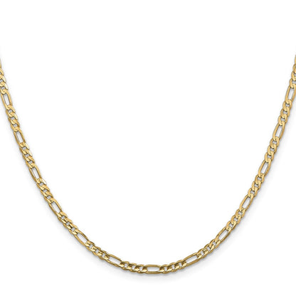 10K Gelbgold 3mm Konkav Figaro Halskette