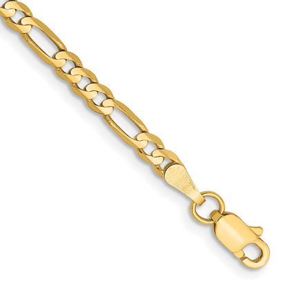 10K Gelbgold 3mm Konkav Figaro Kette Fußkettchen