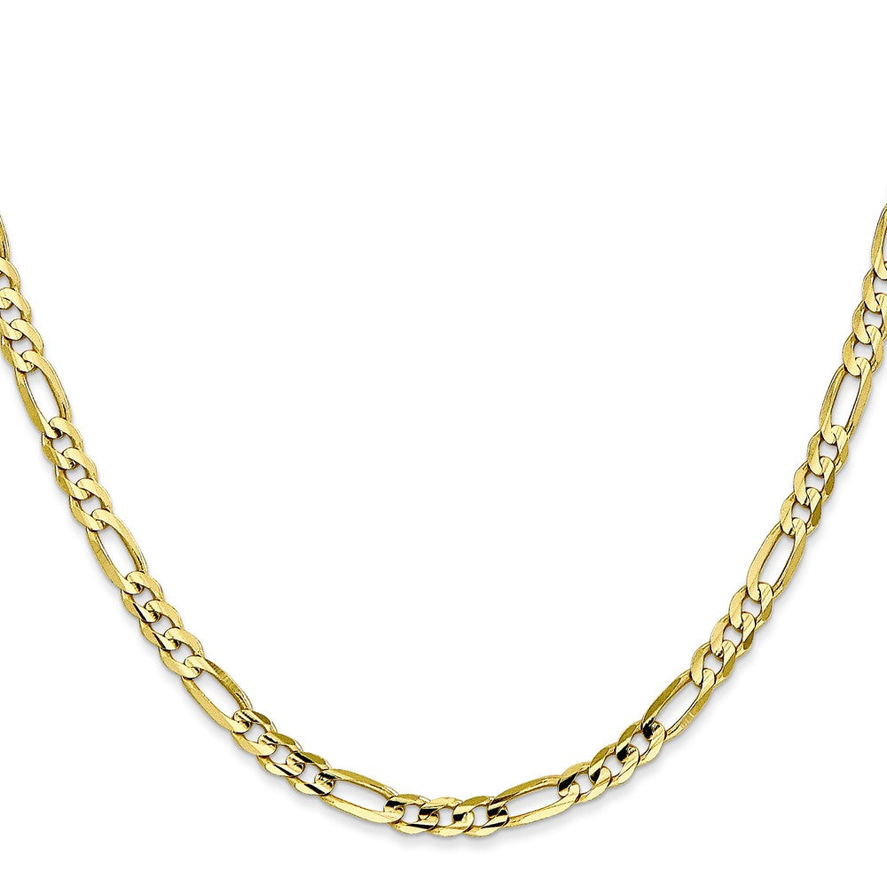 10K Gelbgold 4mm Konkav Offen Figaro Halskette