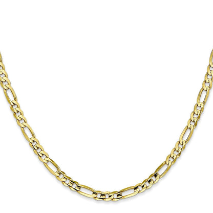 10K Gelbgold 4mm Konkav Offen Figaro Halskette