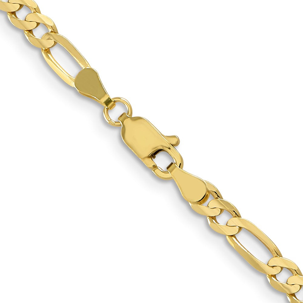 10K Gelbgold 4mm Konkav Offen Figaro Halskette