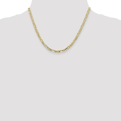 10K Gelbgold 4mm Konkav Offen Figaro Halskette