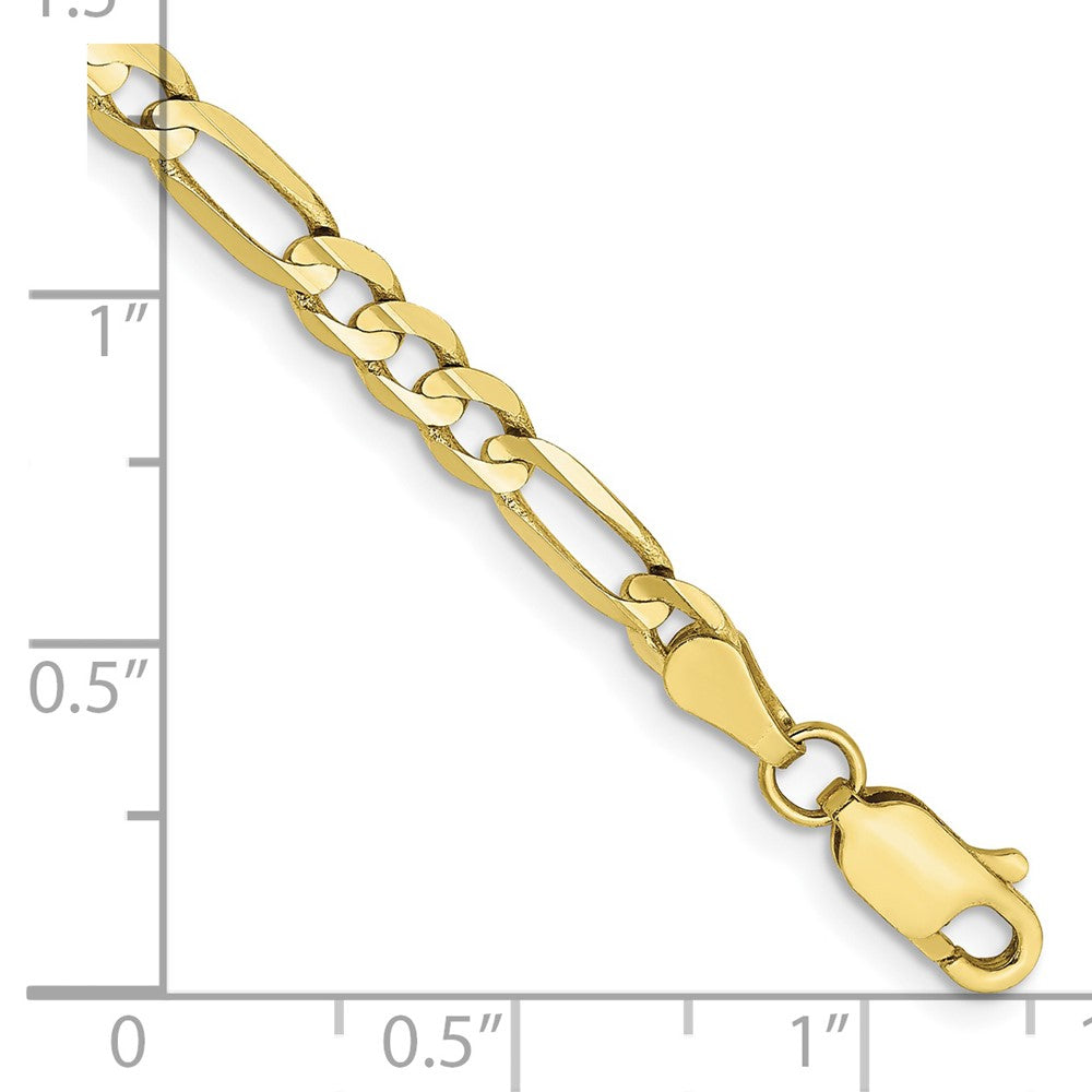 10K Gelbgold 4mm Konkav Offen Figaro Gliederarmband