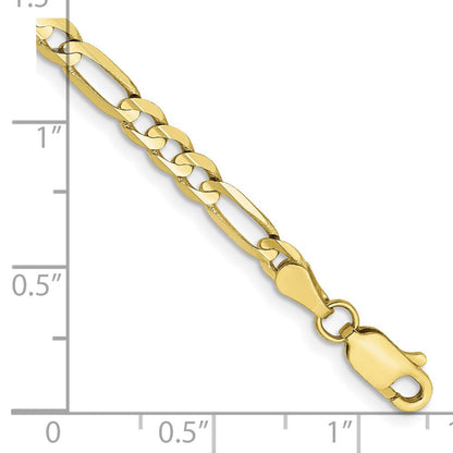 10K Gelbgold 4mm Konkav Offen Figaro Gliederarmband