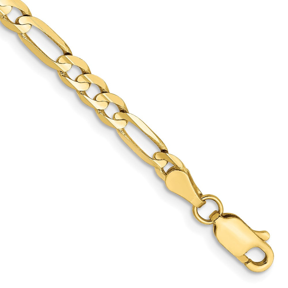 10K Gelbgold 4mm Konkav Offen Figaro Gliederarmband