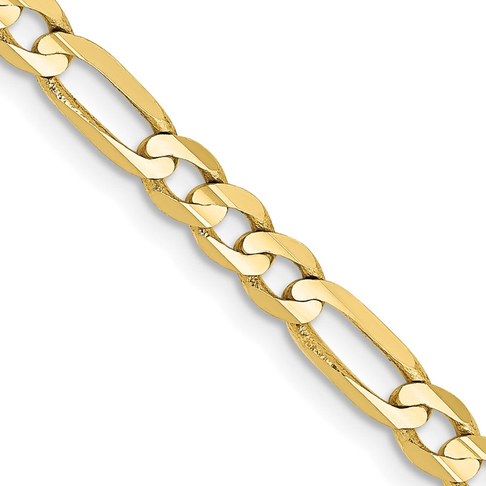 10K Gelbgold 4mm Konkav Offen Figaro Halskette
