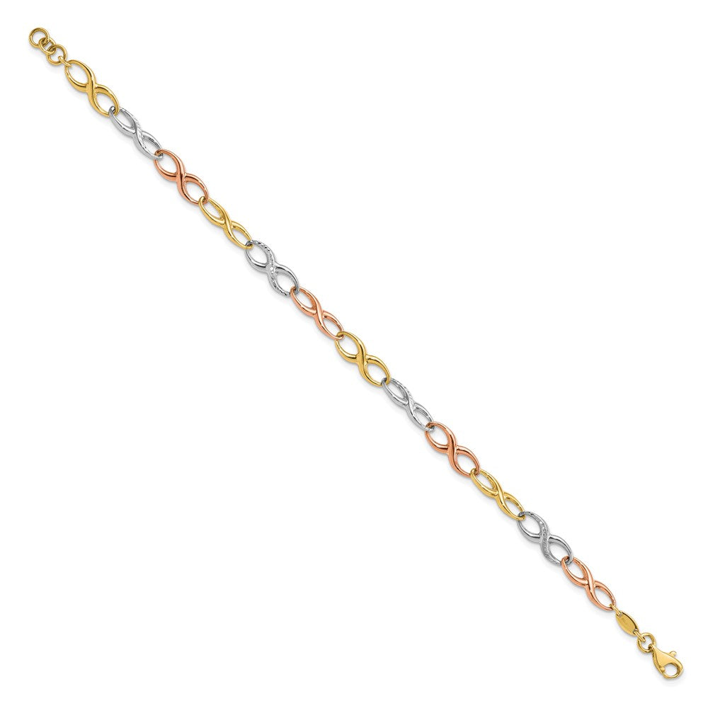 10K Tricolor Unendlichkeit Symbol Glieder Armband