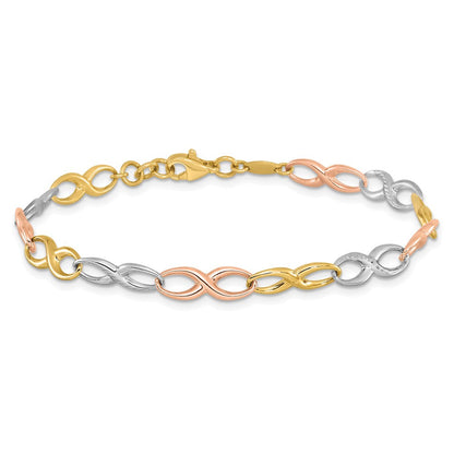 10K Tricolor Unendlichkeit Symbol Glieder Armband