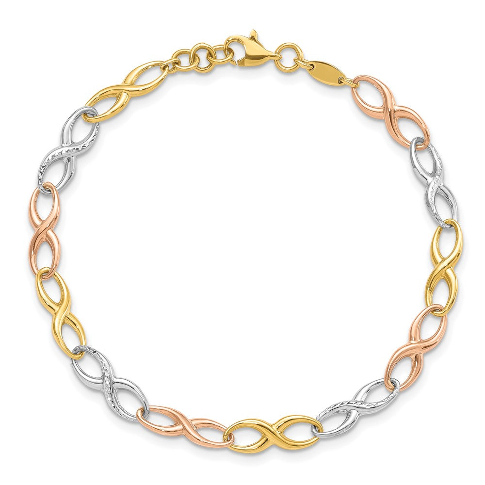 10K Tricolor Unendlichkeit Symbol Glieder Armband