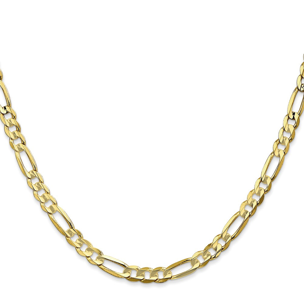 10K Gelbgold 4.5mm Konkav Offen Figaro Halskette