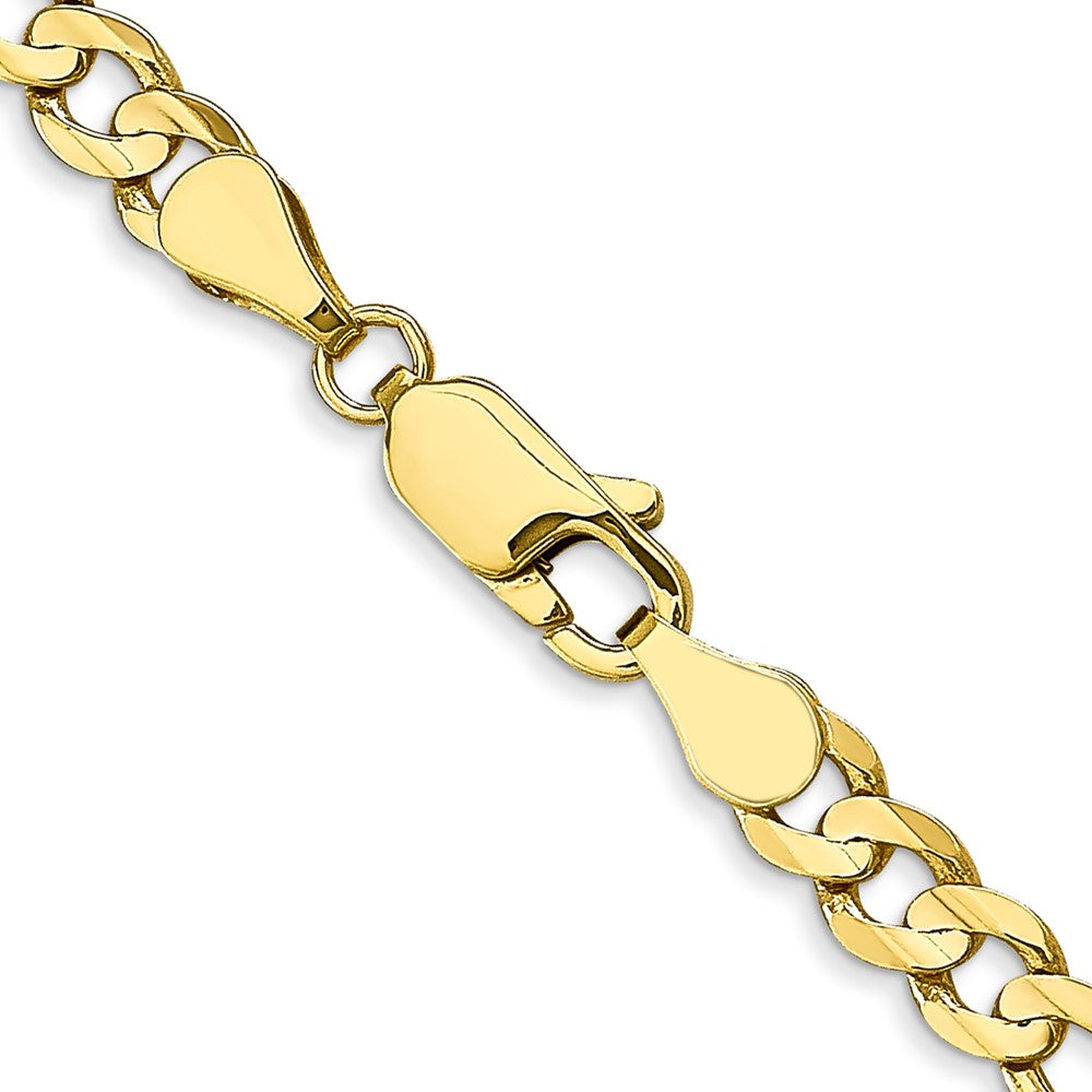 10K Gelbgold 4.5mm Konkav Offen Figaro Halskette