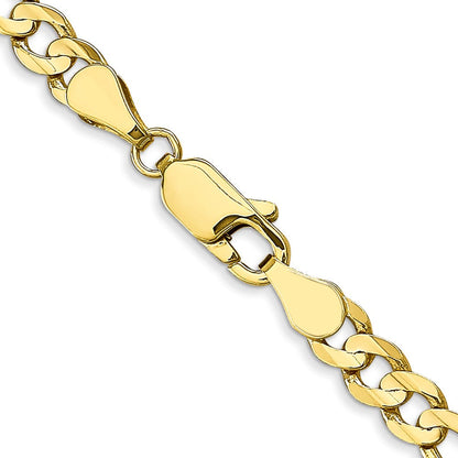 10K Gelbgold 4.5mm Konkav Offen Figaro Halskette