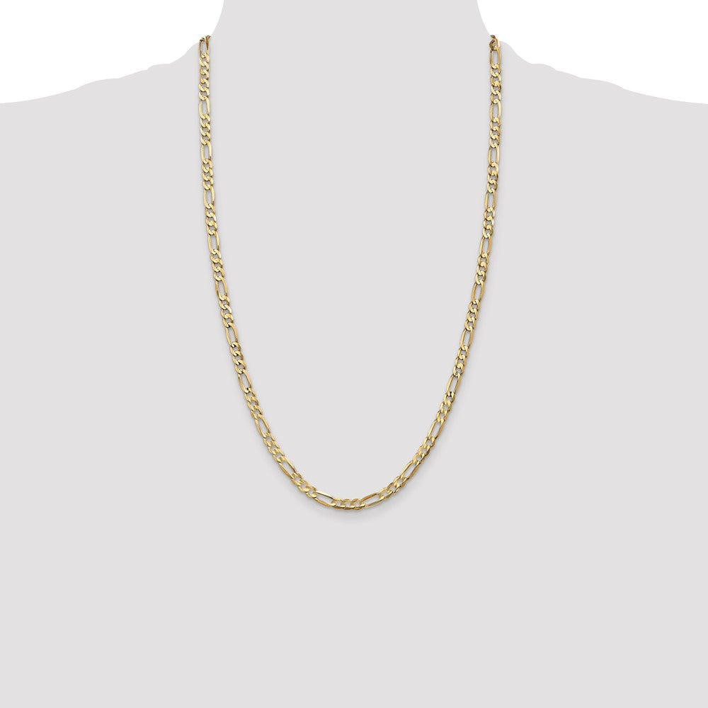 10K Gelbgold 4.5mm Konkav Offen Figaro Halskette