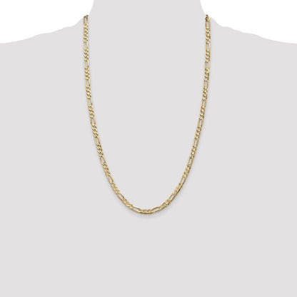 10K Gelbgold 4.5mm Konkav Offen Figaro Halskette