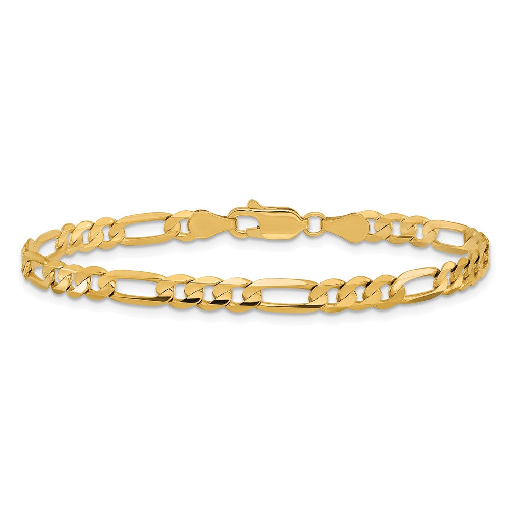 10K Gelbgold 4.5mm Konkav Offen Figaro Gliederarmband