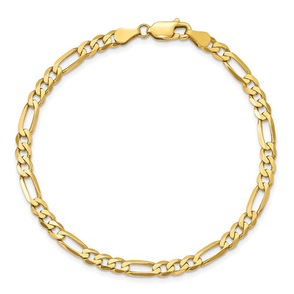 10K Gelbgold 4.5mm Konkav Offen Figaro Gliederarmband