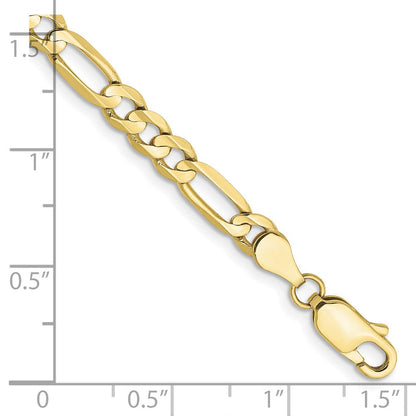 10K Gelbgold 4.5mm Konkav Offen Figaro Gliederarmband