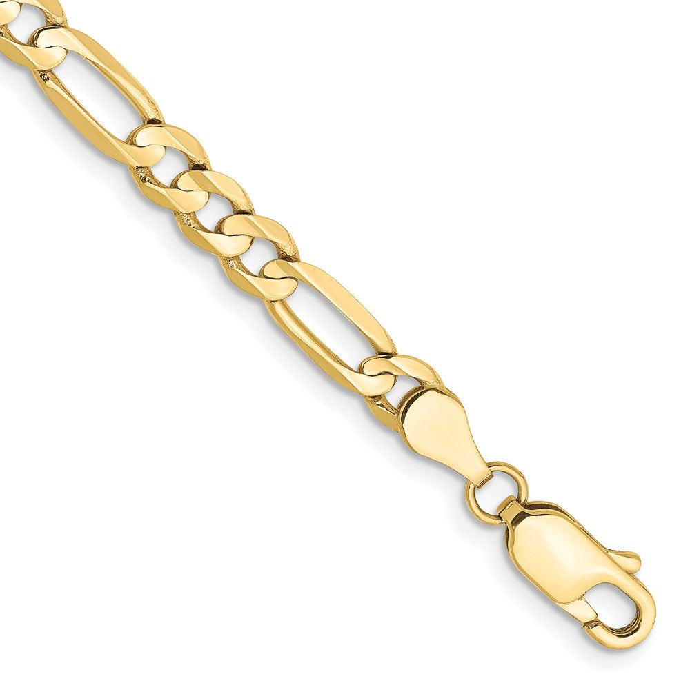 10K Gelbgold 4.5mm Konkav Offen Figaro Gliederarmband