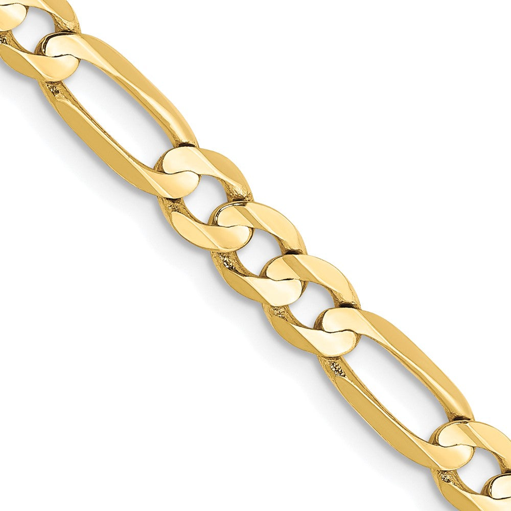 10K Gelbgold 4.5mm Konkav Offen Figaro Halskette