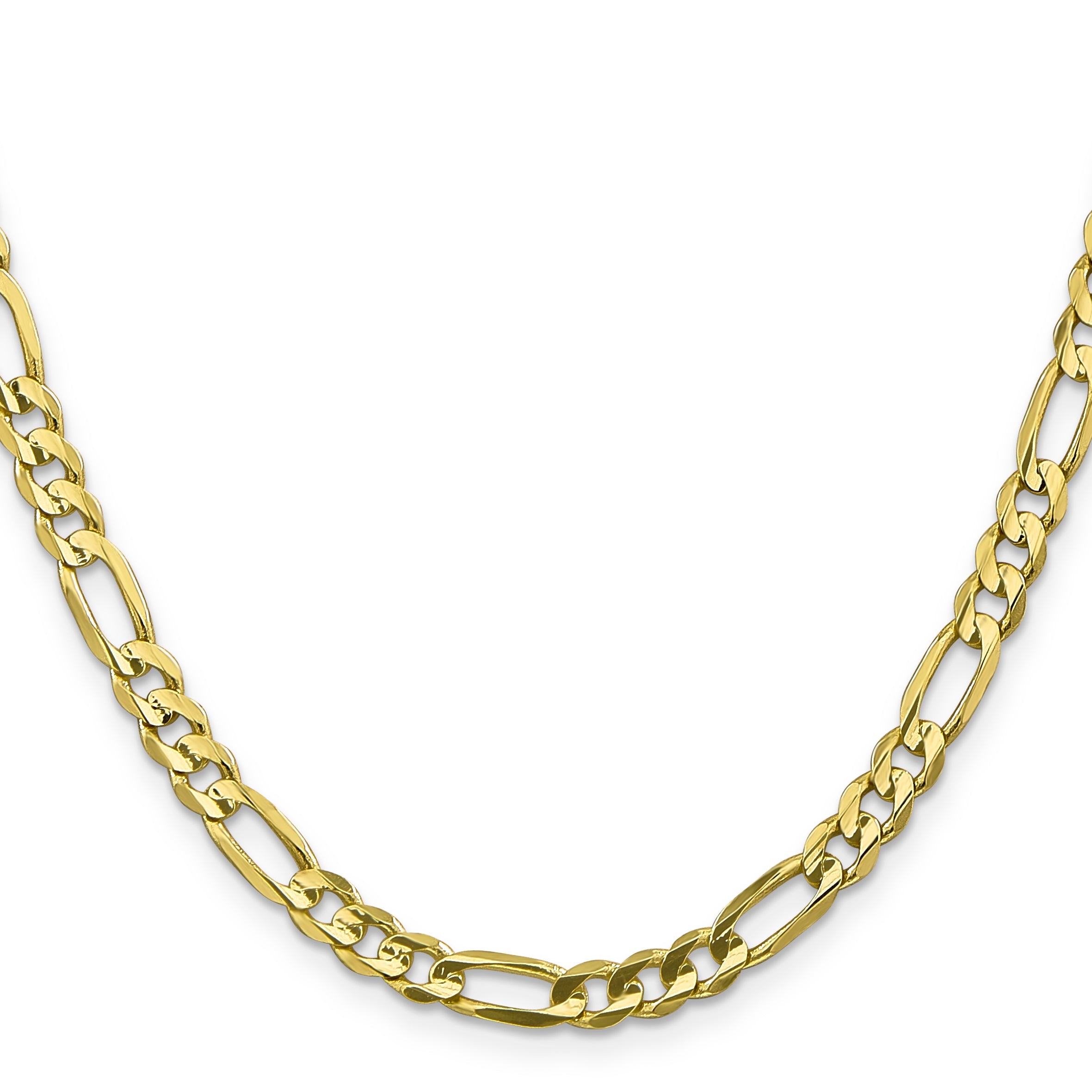 10K Gelbgold 5.5mm Konkav Offen Figaro Halskette