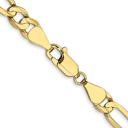 10K Gelbgold 5.5mm Konkav Offen Figaro Halskette