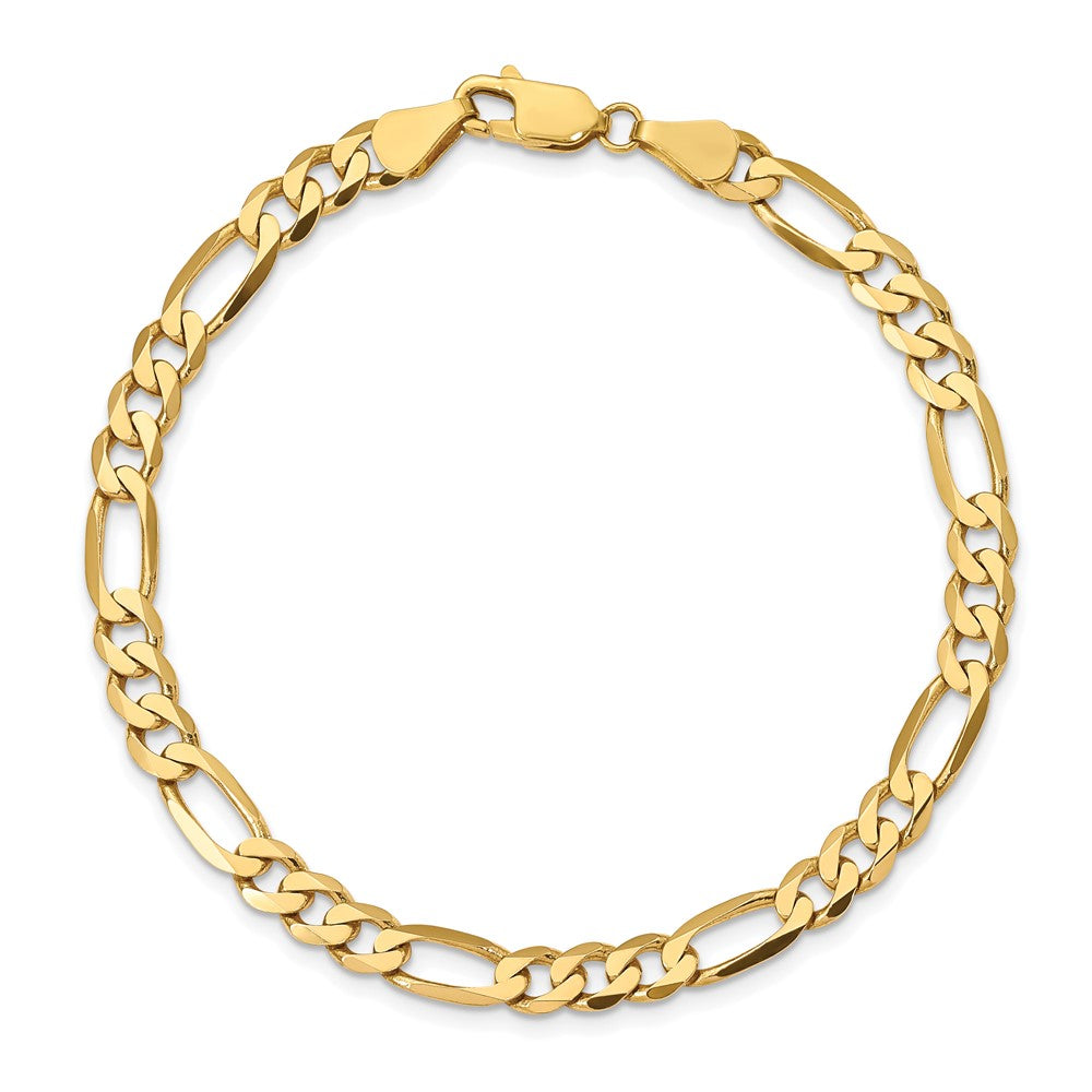 10K Gelbgold 5.5mm Konkav Offen Figaro Gliederarmband