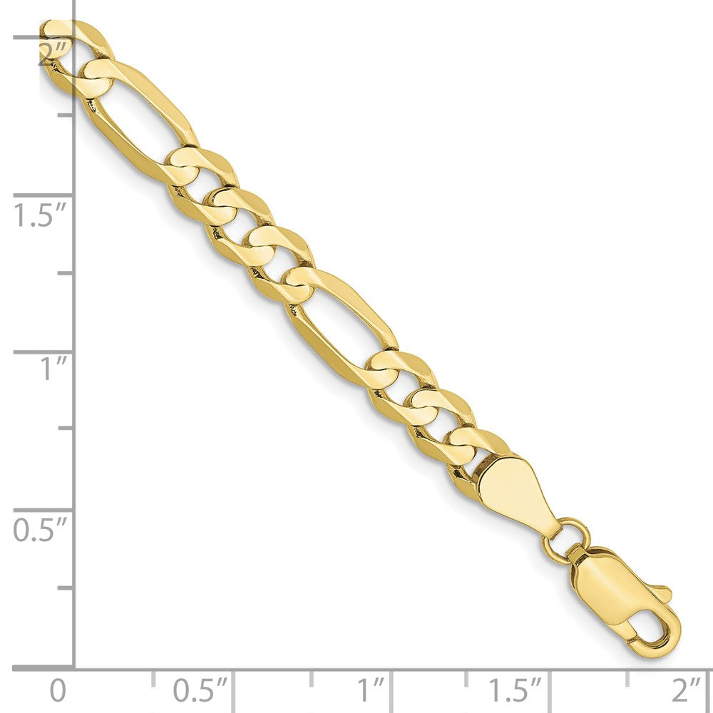 10K Gelbgold 5.5mm Konkav Offen Figaro Gliederarmband